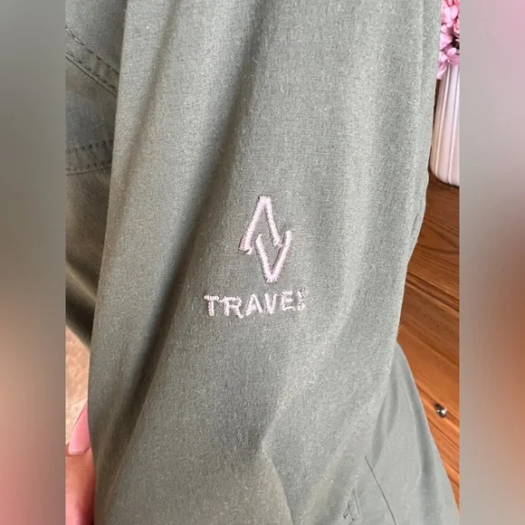 Eddie Bauer Travex Green Hooded Hiking Rain Travel Lightweight Jacket - Small - Picture 4 of 12